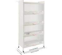Étagère de stockage au sol, acier carbone longue durée, style minimaliste, BLANC, 5 niveaux