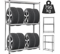 etagère de stockage de pneus en acier à 3 couches,giantex,garage, capacité de charge lourde 795kg G