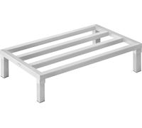 Étagère de stockage en aluminium VEVOR, 36 x 20 pouces grande étagère alimentaire commerciale, 8 pouces au-dessus du sol, capacité de charge de 1800 livres, entièrement en aluminium soudé