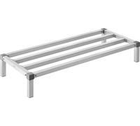 Étagère de stockage en aluminium VEVOR, 48 x 20 pouces étagère commerciale au sol pour aliments, 8 pouces au-dessus du sol, 1000 lbs de capacité de charge, étagère de stockage en aluminium entièrement