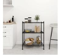 vidaXL Étagère de stockage 3 niveaux Métal Noir 60x35x76 cm 150 kg