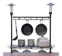 Étagère de table de camping, étagère de table de camping pliable, égouttoir d'extérieur, support de table portable pour lanterne de pique-nique et, organisateur de vaisselle léger