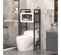Étagère de toilette avec porte rabattable pour rangement de salle de bain, étanche à la poussière et à l'eau, accès facile
