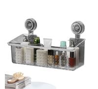 Étagère de toilette - Étagère de douche à ventouse de 18 cm | Boîte de rangement pour salle de bain sans perçage pour gel douche, support de rangement tout monté, support de bouteilles de shampooing