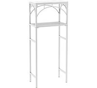 Étagère de toilette robuste à 2 niveaux, sans perforation, gain de place, armoire de rangement au-dessus du sol, étagère d'angle pour chaise percée, étagère de toilette en métal pour balcon