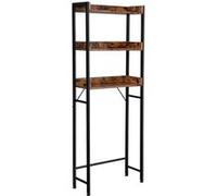Étagère de Toilettes VASAGLE à 3 Niveaux Marron Rustique et Noir, BTS002B01 Marron rustique, noir