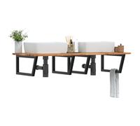 Vidaxl Étagère De Vasque Murale Acier Et Bois Massif D'acacia Multicolore