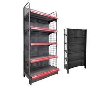 Étagère de vente au détail en métal, étagère à plusieurs niveaux gain de place avec filet latéral pour marchandisage organisé