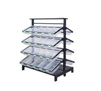 Étagère de vente au détail - Paniers de supermarché en métal, unité de rangement sur pied avec boîte amovible pour fruits, fournitures de magasin de détail