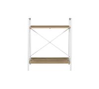 Home Deco Factory – Étagère 2 planches HD7176 bois et métal L.60×H.70 cm Blanc