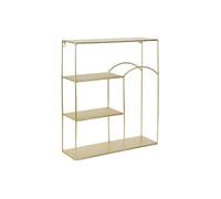 Etagère décorative en métal martelé dorée 40x12x45cm