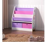 Étagère d'enfant Neda à 3 compartiments avec 2 boîtes 74 x 71 x 23 cm à motif océan