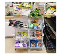 Étagère d'épicerie à 4 niveaux pour un rangement efficace, idéale pour les marchés agricoles, les magasins de détail et les garde-manger, parfaite pour organiser des produits, des collations, etc