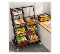 Étagère d'épicerie à 4 niveaux pour un rangement efficace, idéale pour les marchés agricoles, les magasins de détail et les garde-manger, parfaite pour organiser des produits, des collations, etc