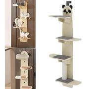 Étagère d'escalade pour chat - Perchoir vertical à plusieurs niveaux avec tapis doux et griffoir, solution peu encombrante pour les chats d'intérieur pour grimper, se reposer et jouer