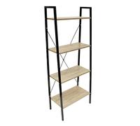 Home Deco Factory Étagère bois-métal HD6429 4 niveaux industriel 148x60x32,5 cm Beige/Noir