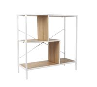 HOME DECO FACTORY Étagère Industrielle Compartimentée en Bois 80 cm Blanc