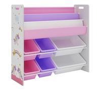 Étagère design intemporel salon chambre meuble de rangement enfant à motif licorne 78 x 86