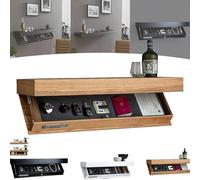 Étagère Design Magicflap avec Compartiment Secret, Nouvelle étagère Flottante Dissimulée, Solution De Rangement Murale, étagère Secrète pour Salon Bureau étagère Flottan, Wood