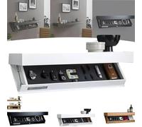 Étagère Design Magicflap avec Compartiment Secret, Nouvelle étagère Flottante Dissimulée, Solution De Rangement Murale, étagère Secrète pour Salon Bureau étagère Flottan, White