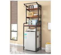 Etagère dessus de machine à laver - DECONATION - Noir - 3 niveaux - H 204 x L 70 x P 60 cm - Métal