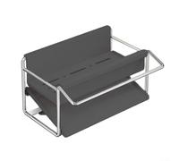 Étagère d'évier de cuisine en acier inoxydable avec porte-éponge et plateau de vidange pour le rangement organisé des éponges et chiffons de nettoyage (gris)