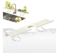 Étagère D'évier De Salle De Bain - Cuisine Peu Encombrante De Grande Capacité, Sur Support De Robinet | Pour Savon, Éponge, Brosse, Shampoing, Comptoir De Toilette, Douche, Dortoir, Organisateur,