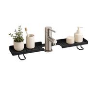 Étagère d'évier | Organiseur de robinet en acier carbone avec rotation à | Organiseur de robinet en acier au carbone avec rotation à 180° - Plateau peu encombrant sans perçage de 49 cm pour comptoir