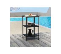 Etagère d'extérieur Bitetto acier 92 x 50 x 50 cm noir mat argent casa.pro