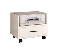 Étagère d'imprimante sous le bureau - Étagère d'imprimante avec tiroir de chevet - Organiseur de bureau mobile - Étagère simple avec rangement (blanc)