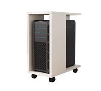 Étagère d'organisation de chariot hôte PC, support de rangement for armoire hôte d'ordinateur, avec roues verrouillables, s'applique à la chambre d'étude de bureau, peut supporter 25 kg(White,46x24x54