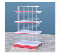 Étagère double face à 4 étages pour supermarché - Économie d'espace - Pour une meilleure visibilité des produits dans les magasins