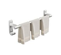 Etagere Douche Barre Porte-Serviettes de Salle de Bain avec Crochets, Porte-Serviettes en Aluminium épais, Porte-Serviettes Mural sans perçage, Barre Porte-Serviettes de décoration intérieure Moderne