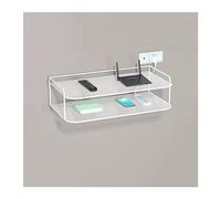 Etagere Douche Étagères murales à Double Couche Étagères de décoration Murale Étagères sans Trous au Mur Étagères de Rangement au Mur Rangement Douche(Blanc,50)