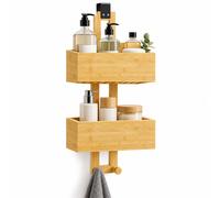 Relaxdays Étagère douche bambou sans perçage