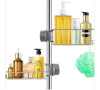 Étagère Douche Sans Perçage Lot 2 - Support INOX à Suspendre pour Tringle 18-25mm - Rangement Salle de Bain