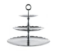 Alessi Mw52/3 Dressed for X-mas Surtout à Trois Éléments en Acier Inoxydable, Argenté, Décoration en Relief