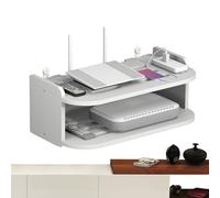 Étagère du routeur wifi - Rack de rangement mural, pas de plateau électronique de forage | Conception de dissipation de chaleur ventilée, organisateur de coffret de set-bac à économie d'espace, suppor