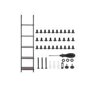 Étagère - DUOKU - Carrée - 5 Niveaux - Bois Rustique - Montage Mural - Noir