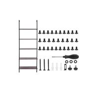 Étagère - DUOKU - Carrée - 5 Niveaux - Bois Rustique - Montage Mural - Noir