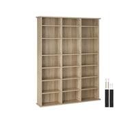 Etagère DVD CD aspect bois Bois clair, Chêne Sonoma