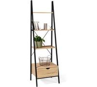 IDMarket – Étagère échelle Detroit 4 niveaux avec tiroir design industriel