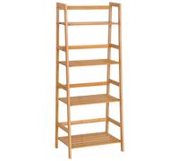 HOMCOM Bibliothèque étagère en Bambou à 4 Niveaux, présentoir de Plantes au Sol, étagère échelle pour Salon, Cuisine, Salle de Bain, Bureau, 48 x 31,5 x 120 cm, Bois Naturel