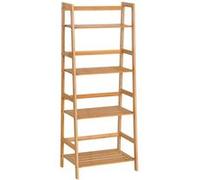 HOMCOM Bibliothèque étagère en Bambou à 4 Niveaux, présentoir de Plantes au Sol, étagère échelle pour Salon, Cuisine, Salle de Bain, Bureau, 48 x 31,5 x 120 cm, Bois Naturel