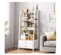 Étagère échelle à 2 niveaux avec cadre en métal pour économiser de l'espace avec tiroirs pour la maison, le bureau ou la salle de bain, présentoir élégant pour organiser et décorer