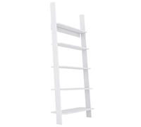 Étagère échelle à 5 Niveaux, bibliothèque, Rangement, pour Salon, Chambre, Bureau, Cuisine, Montage Facile, étagère inclinée Contre Le Mur (85 cm, Blanc)