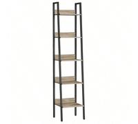 Étagère Échelle - VASAGLE - Bibliothèque à 5 Niveaux - Marron Camel et Noir - Industriel - Loft