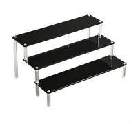 Étagère échelle en acrylique de 1 à 5 niveaux pour parfums, poupées, gâteaux, bijoux, petits objets de collection et merchandising visuel à la maison ou magasin (3 étages)