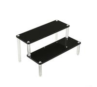 Étagère échelle en acrylique de 1 à 5 niveaux pour présentation de parfums, poupées, gâteaux, bijoux, petits objets de collection et merchandising visuel pour la maison ou le magasin (2 étages)