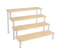 Étagère échelle en bois avec étagères en acrylique pour l'organisation de la maison et les objets de collection, bois rustique pour figurines, cosmétiques, desserts, étagère de rangement facile à